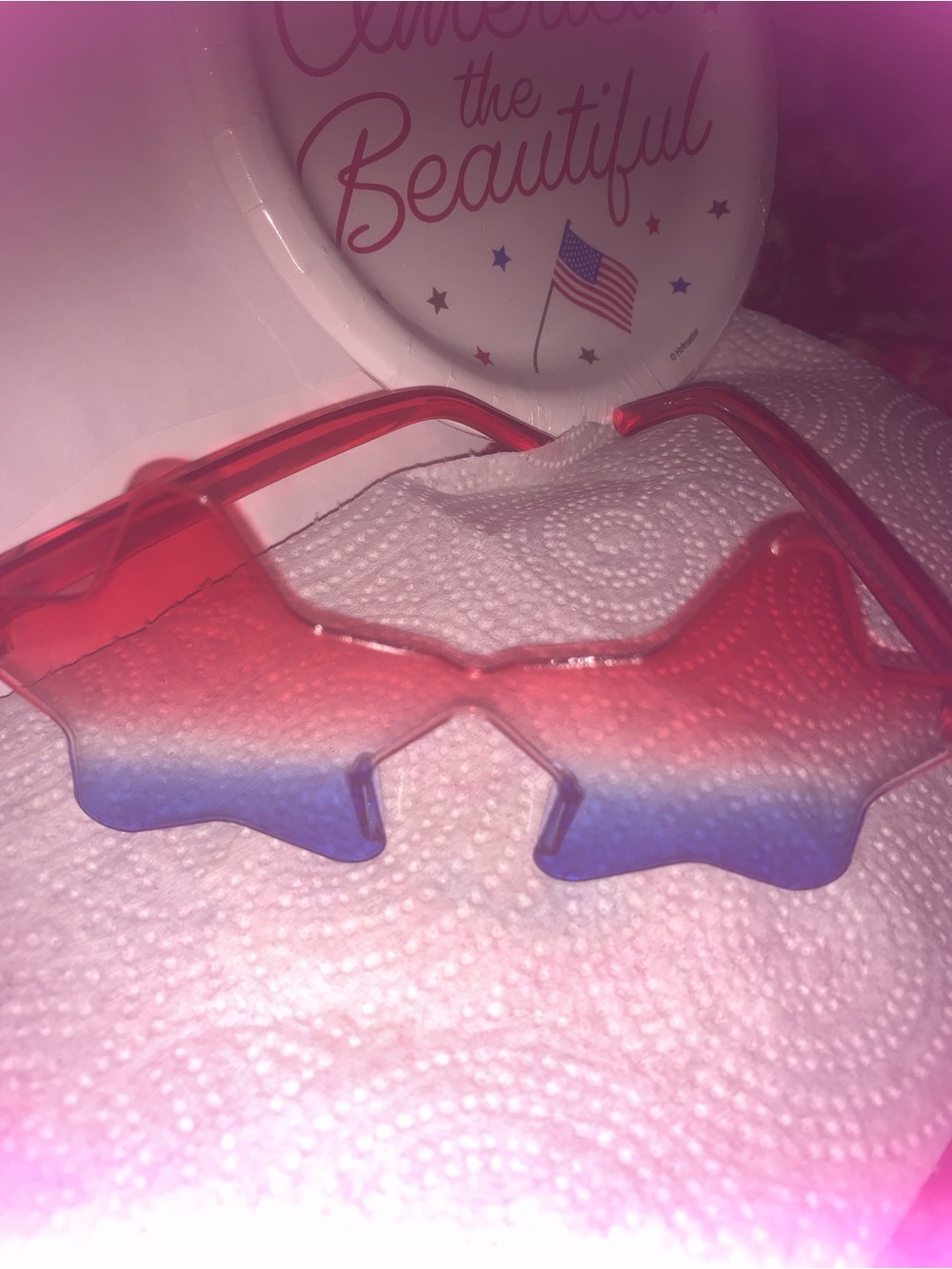 KIDS Red Blue Star Sunglasses Shinning Patriotic Festival Gradient Colorful NEW